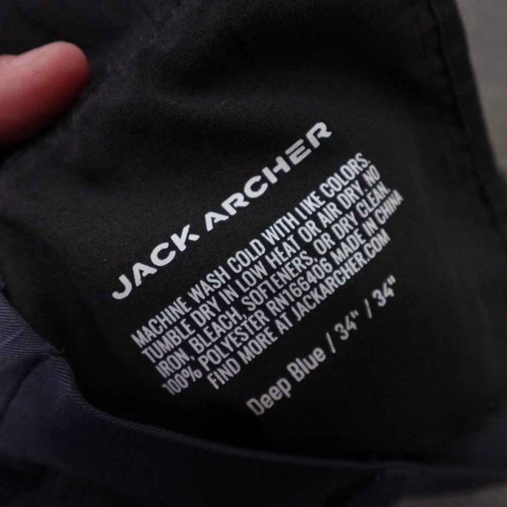 Jack Archer Pants Mens 34x34 Deep Blue Microfiber Chino Straight Leg Casual
